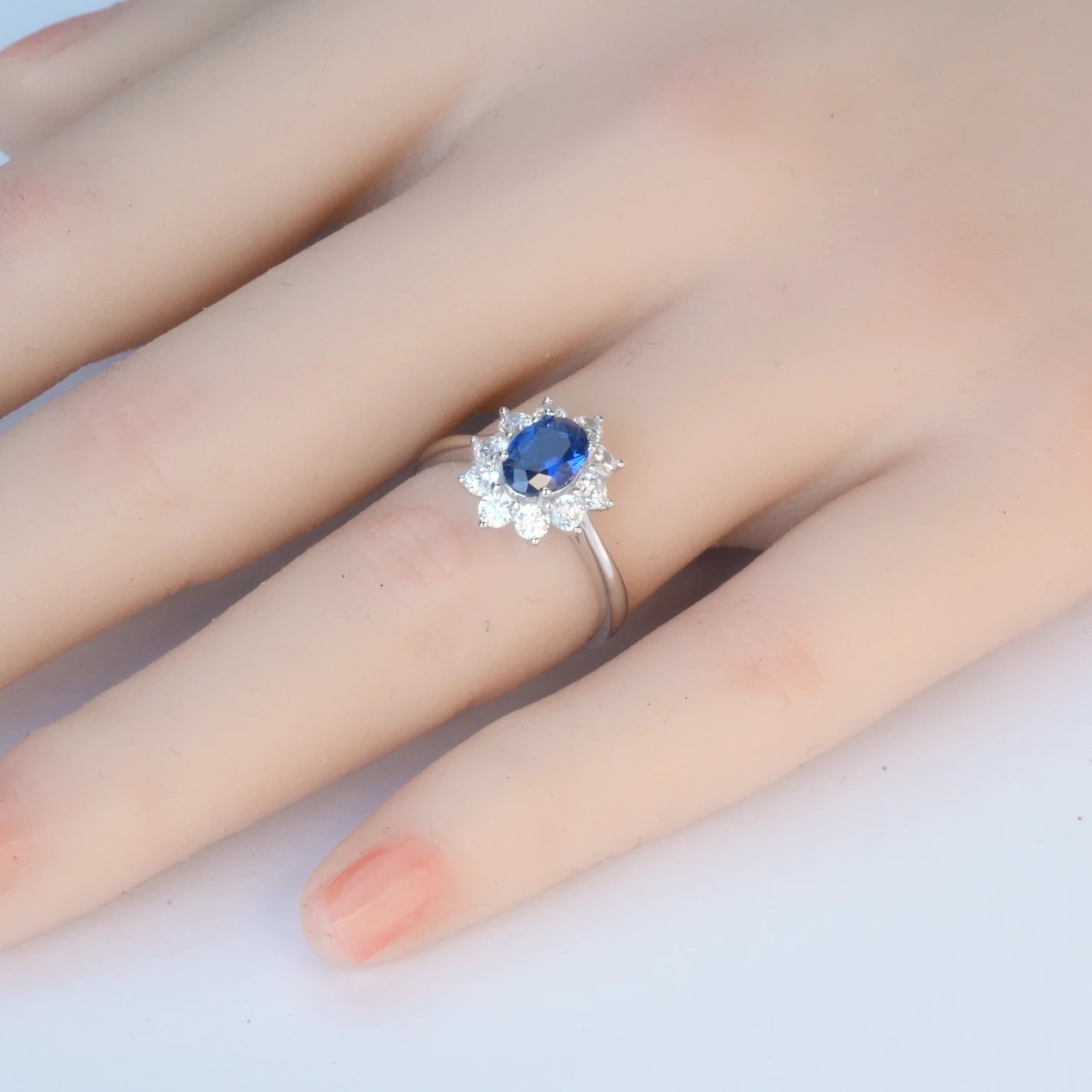 Cobalt Blue Spinel Ring - Sunflower Style