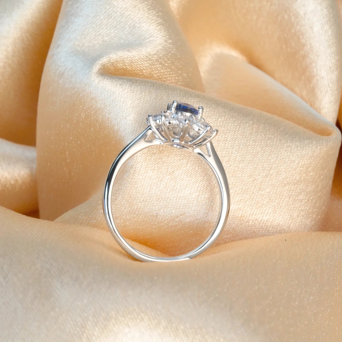 Cobalt Blue Spinel Ring - Sunflower Style