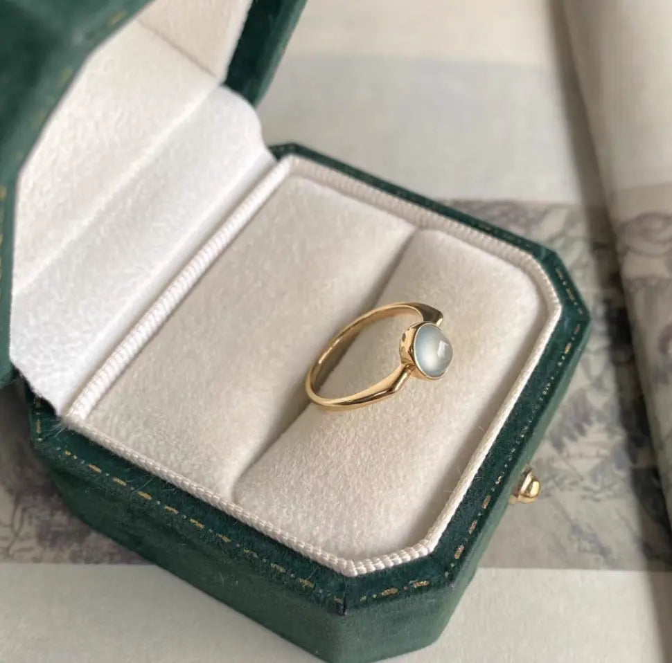 Natural Ic-Grade White Burmese Jadeite Ring