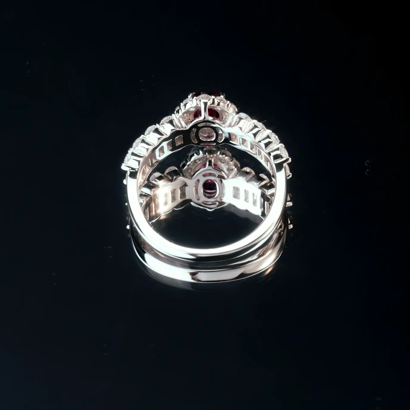 Luxury Ruby Ring - silver color