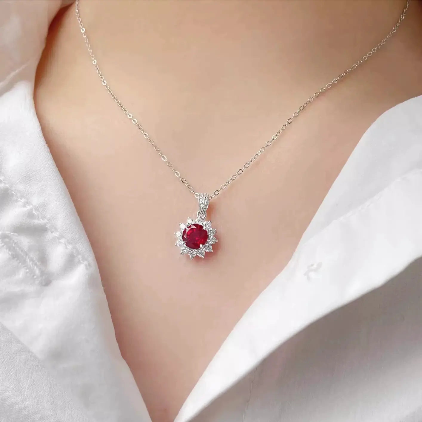 Ruby Necklace - Sunflower Style