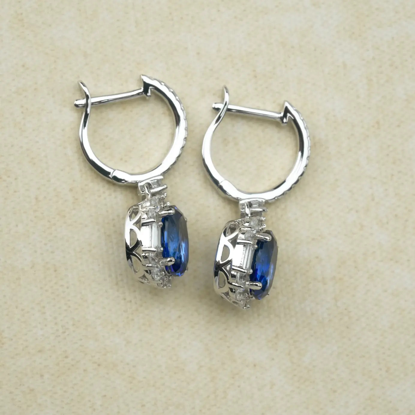 3ct Sapphire Earrings - Oval Style