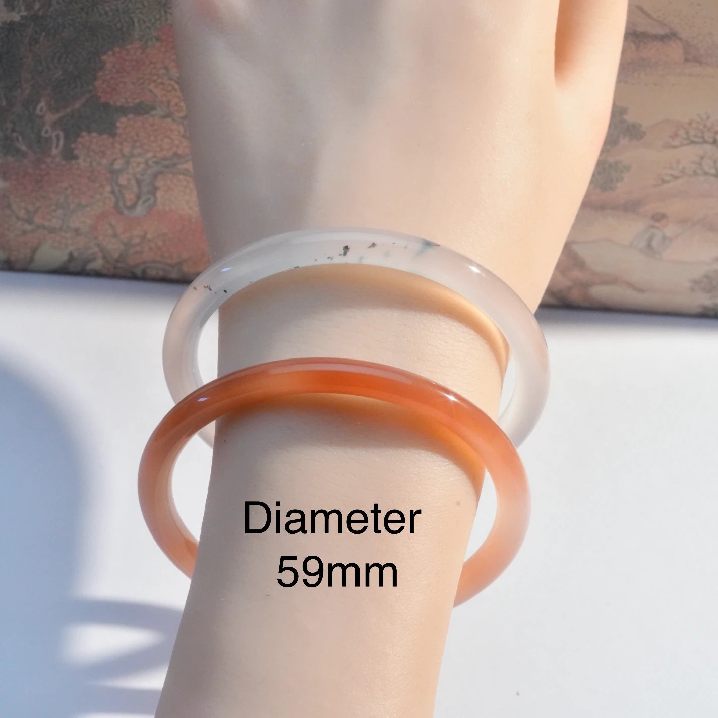 Natural Color Agate Jingle Bangle - Mixed Color