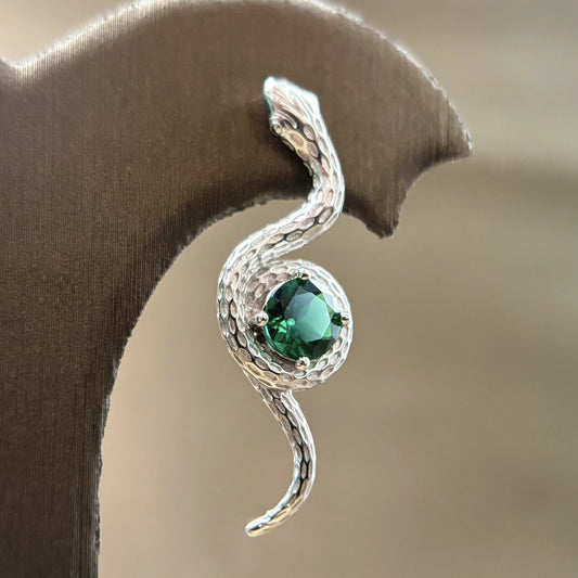2ct Emerald Earring Studs - Snake style