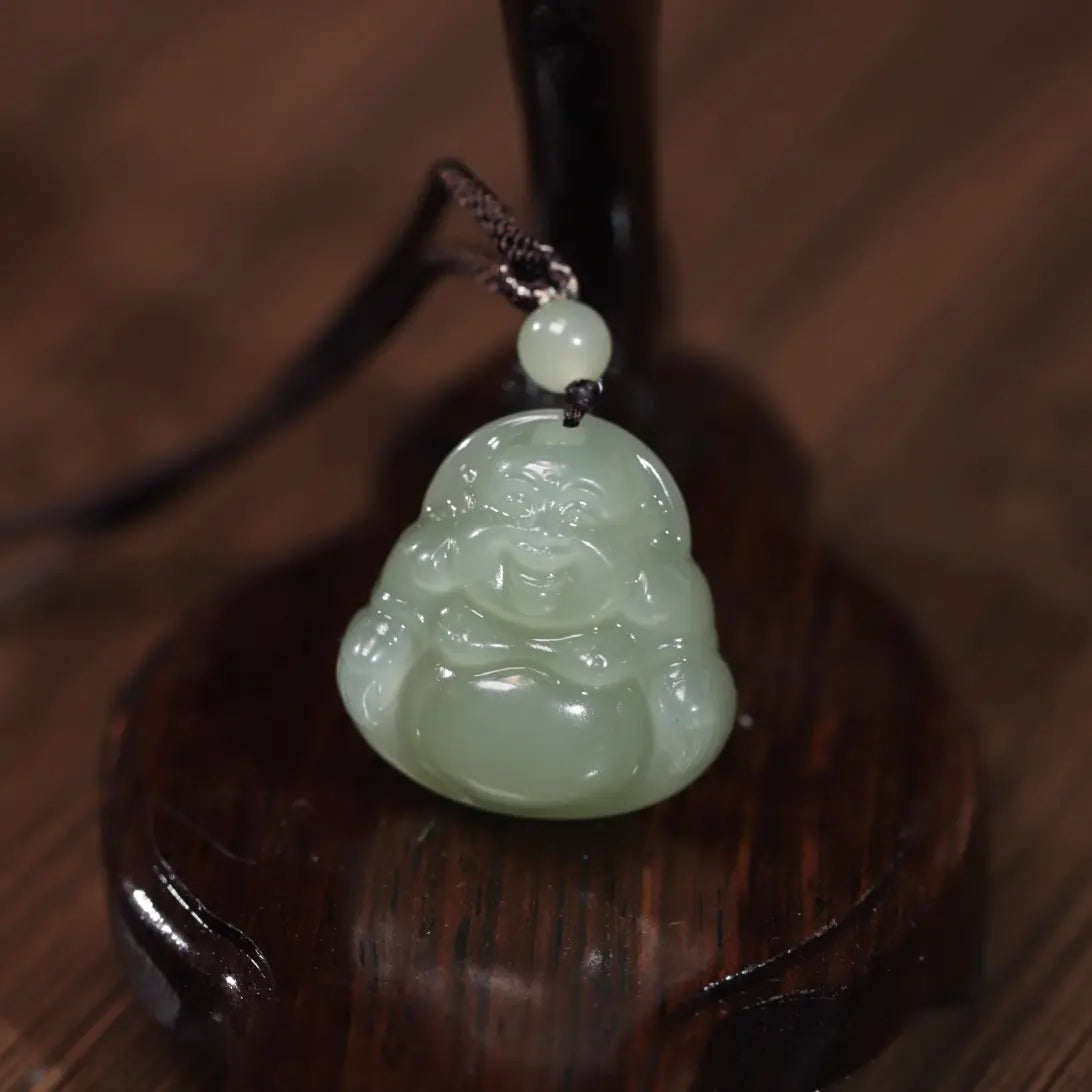 Natural Hetian Jade Buddha Pendant