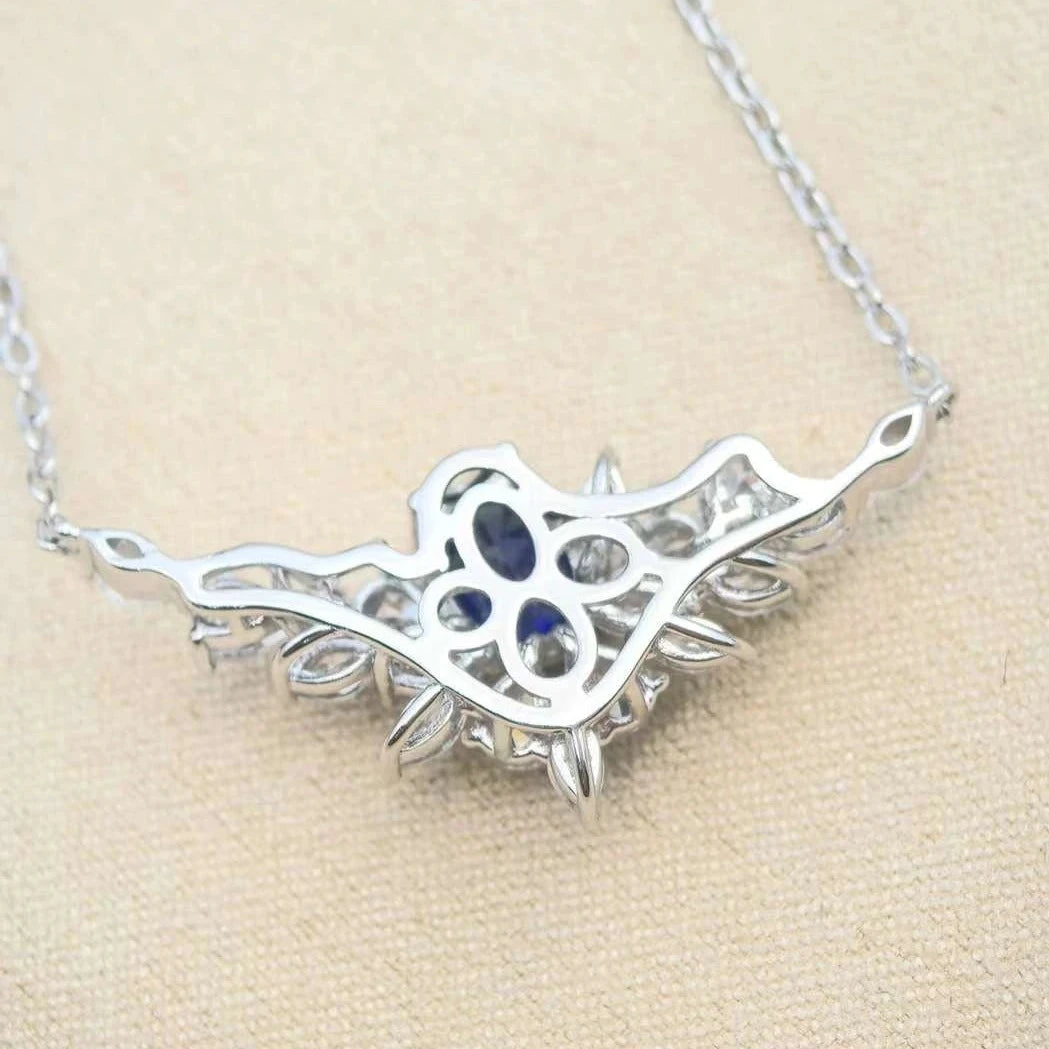 1.56ct Sapphire Necklace in two colors- Tilted Wings Styles