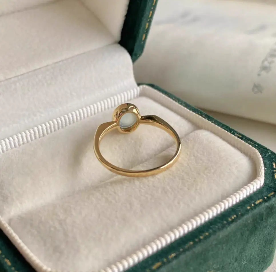 Natural Ic-Grade White Burmese Jadeite Ring