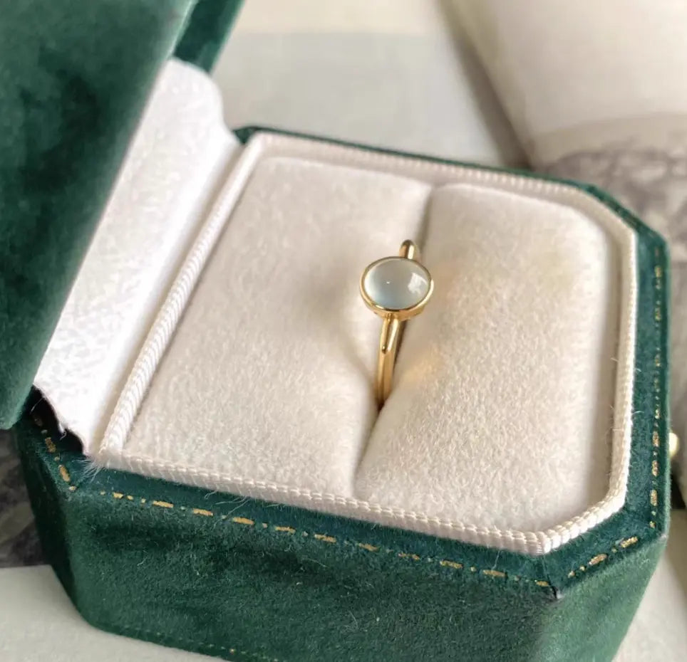 Natural Ic-Grade White Burmese Jadeite Ring
