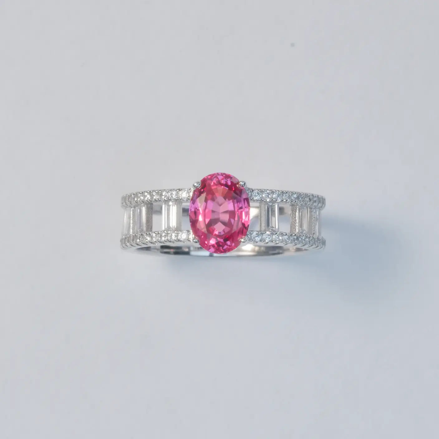 Sapphire (Padparadscha) Wide-band Ring