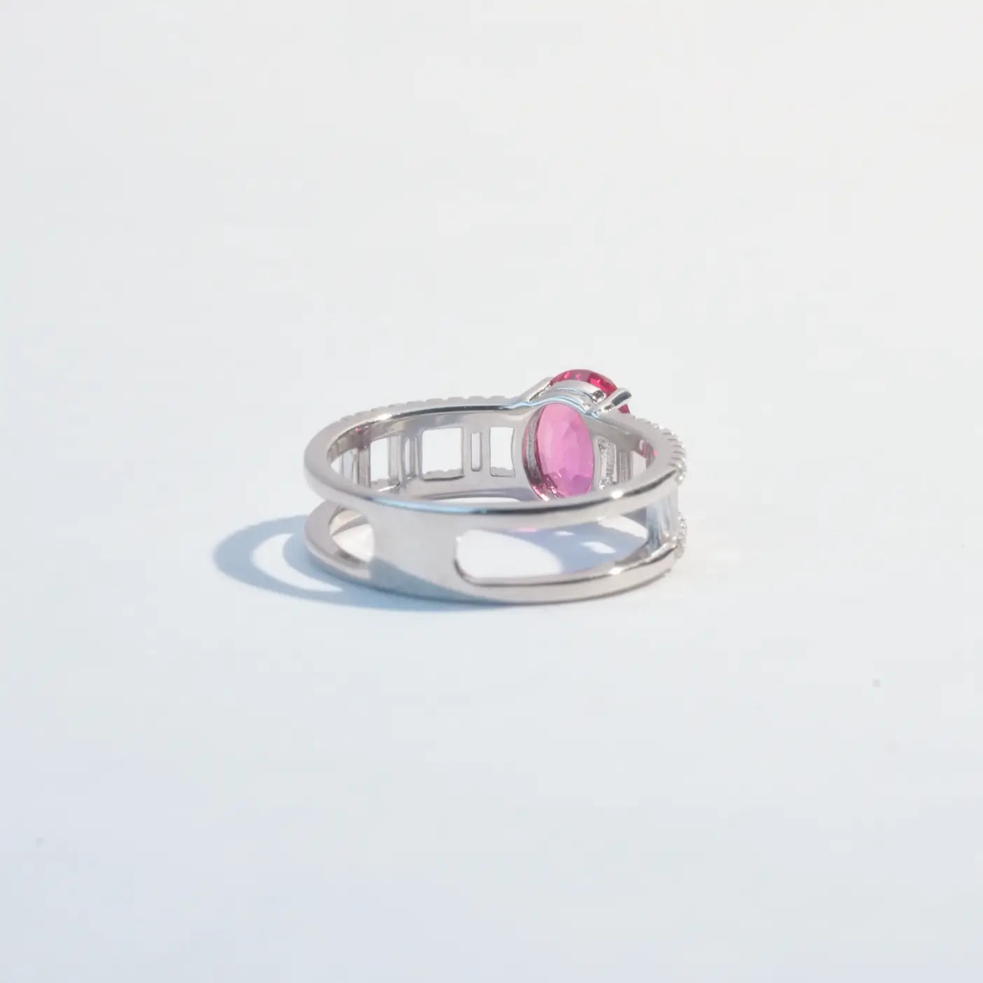 Sapphire (Padparadscha) Wide-band Ring