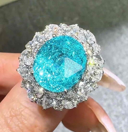[Customize] Paraiba-colored Zircon Ring
