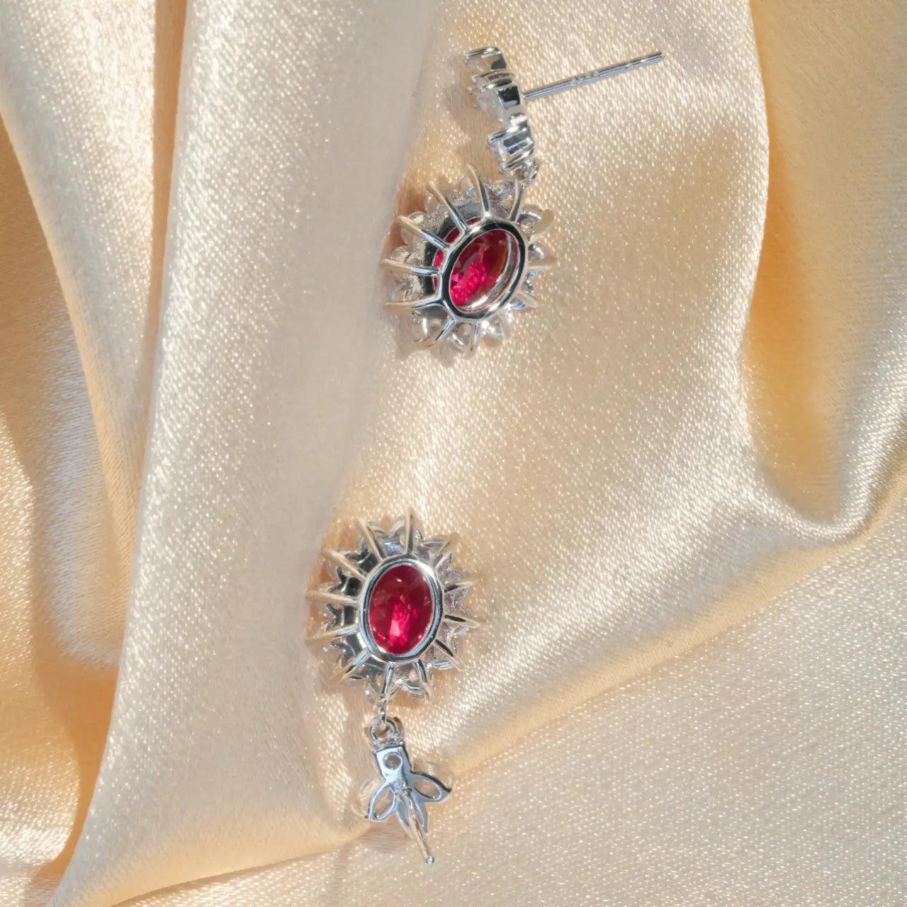 5ct Ruby Earrings - Sunflower Style