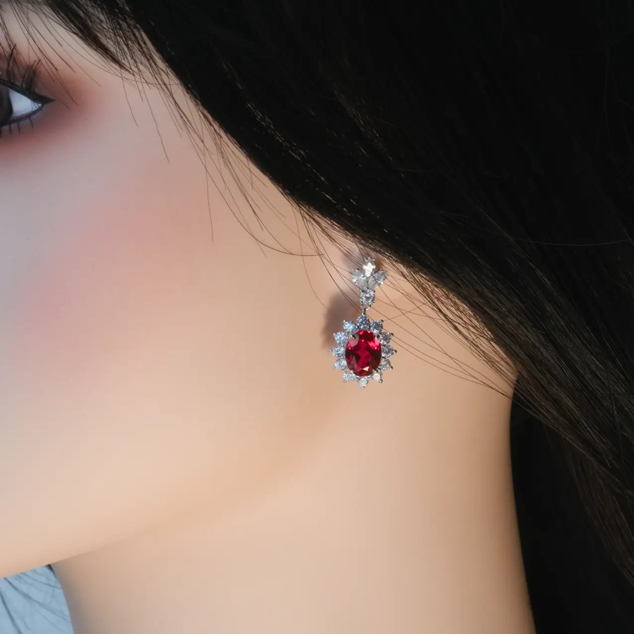 5ct Ruby Earrings - Sunflower Style