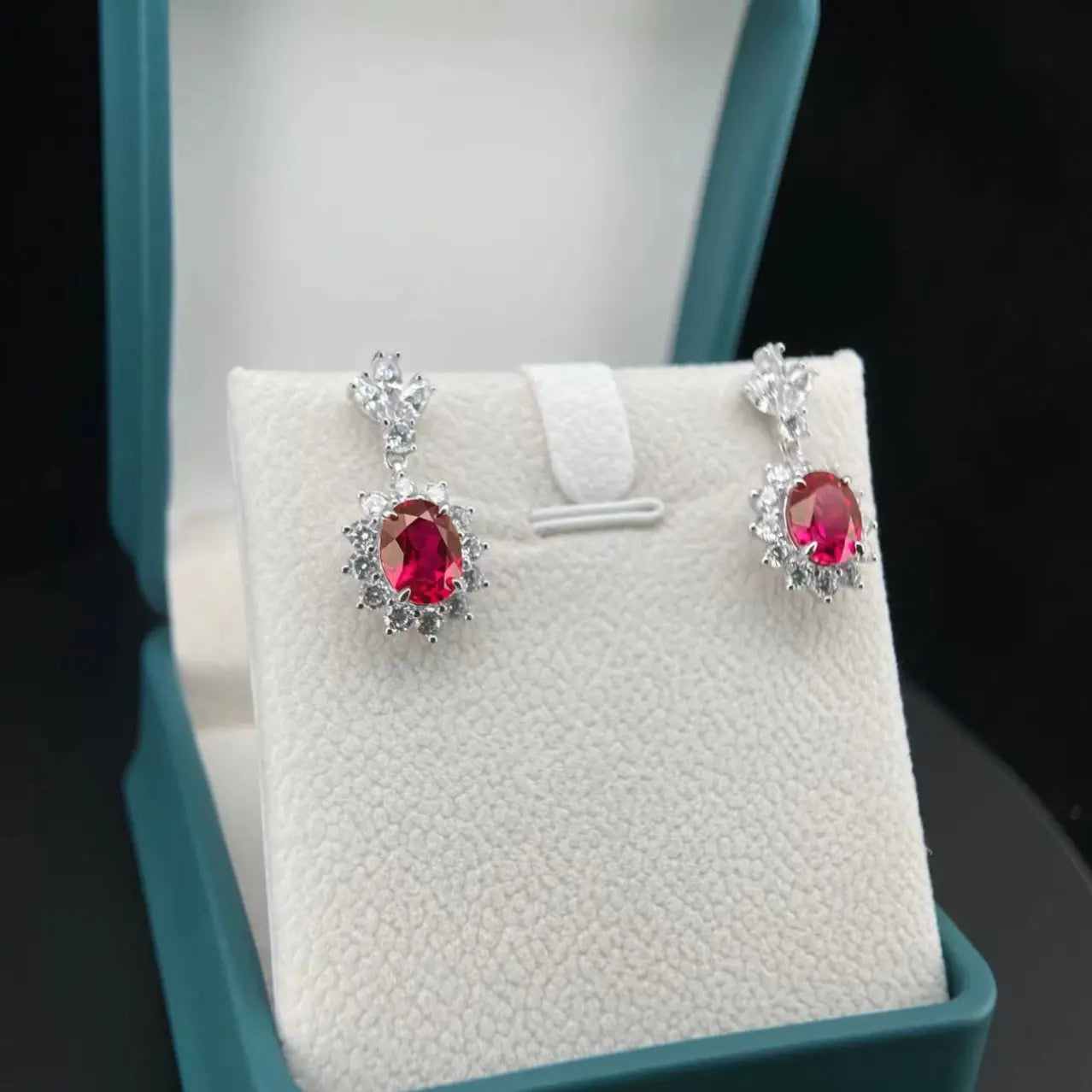 5ct Ruby Earrings - Sunflower Style