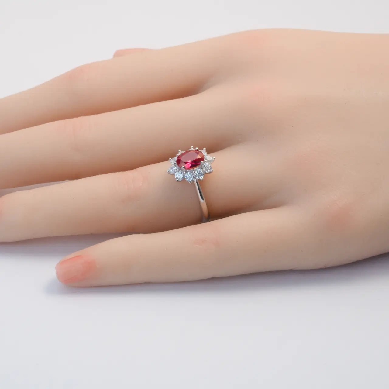 0.7ct Ruby Ring - Sunflower Style