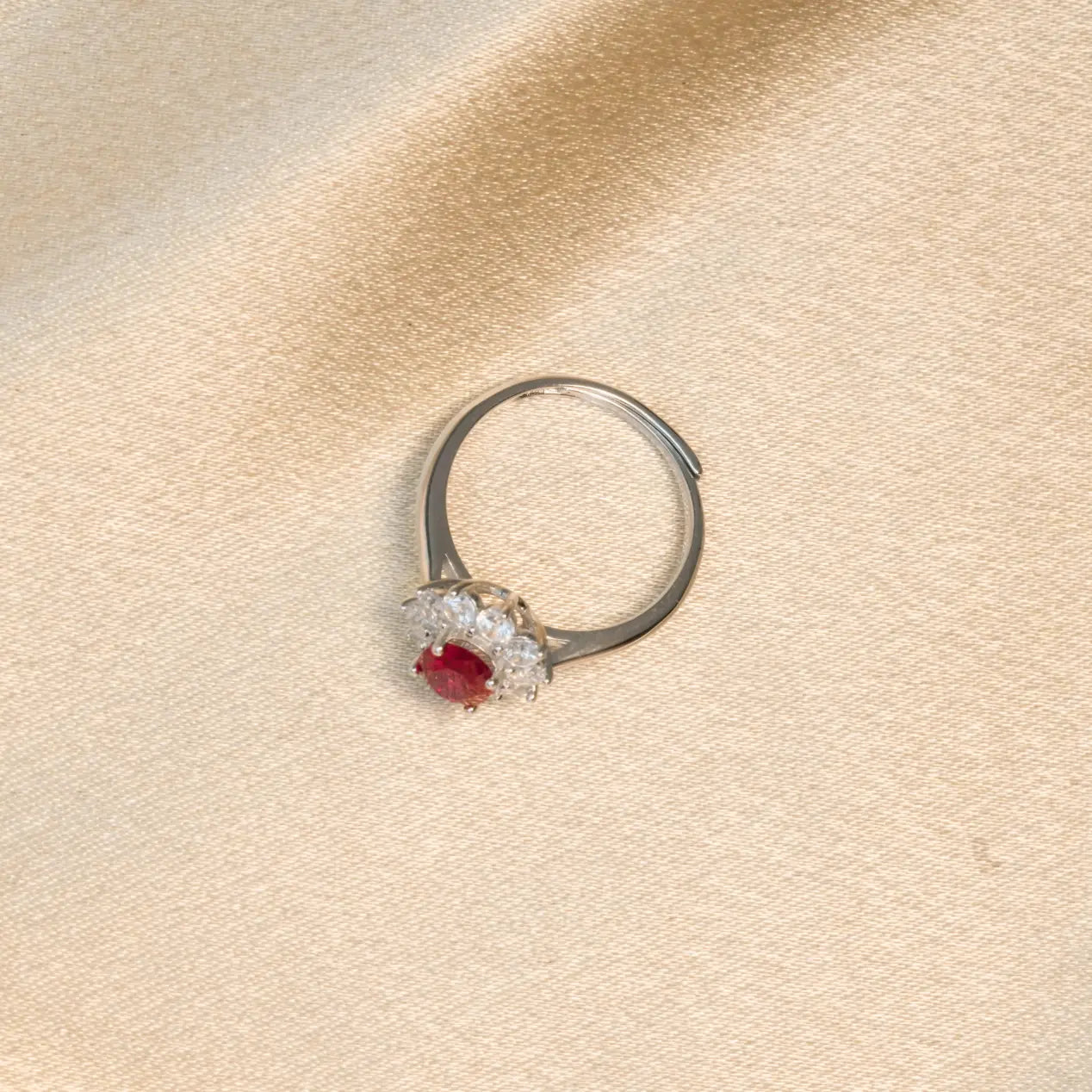 0.7ct Ruby Ring - Sunflower Style