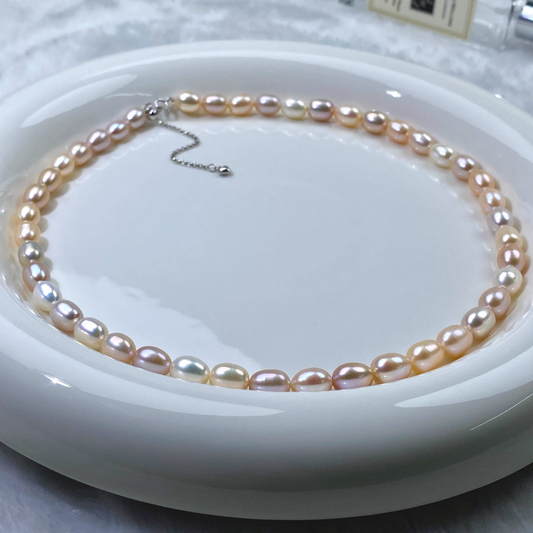Freshwater (rice) Pearls Necklace - Mixed color