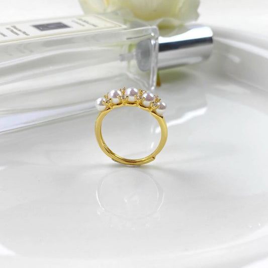 Freshwater Pearls Crown Style Ring