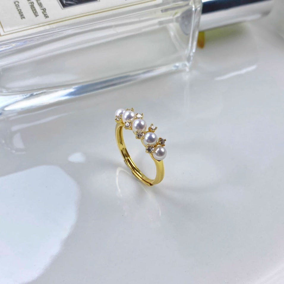 Freshwater Pearls Crown Style Ring
