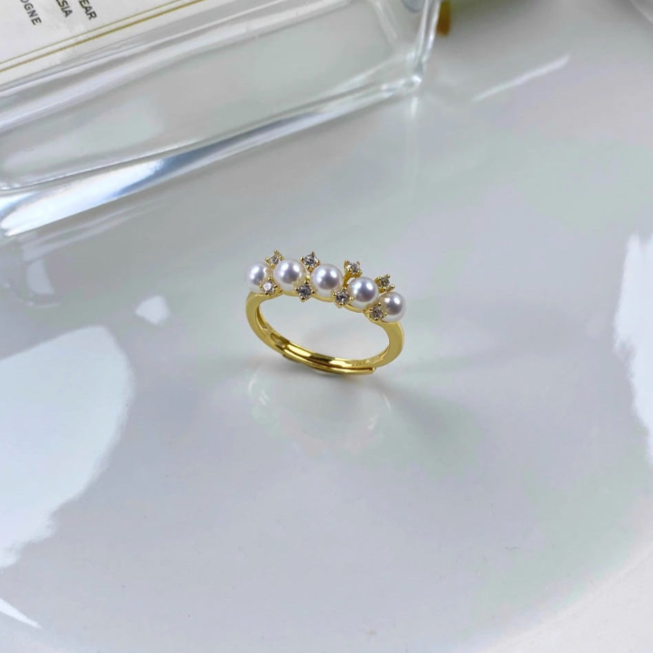 Freshwater Pearls Crown Style Ring