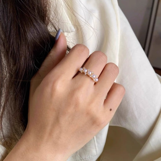 Freshwater Pearls Crown Style Ring