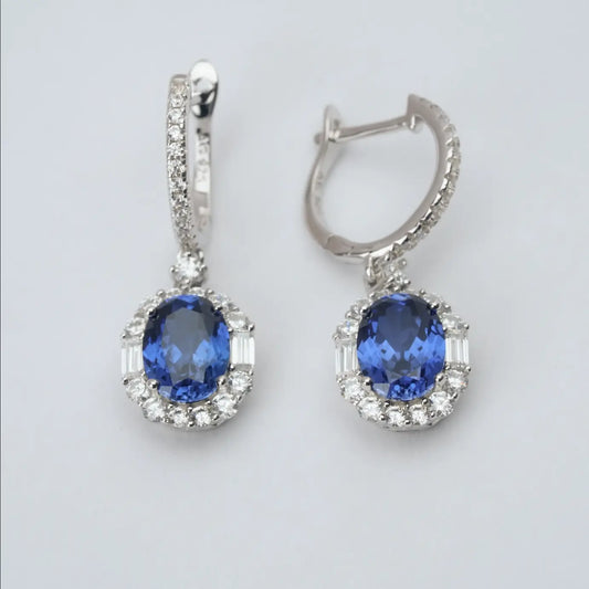 3ct Sapphire Earrings - Oval Style