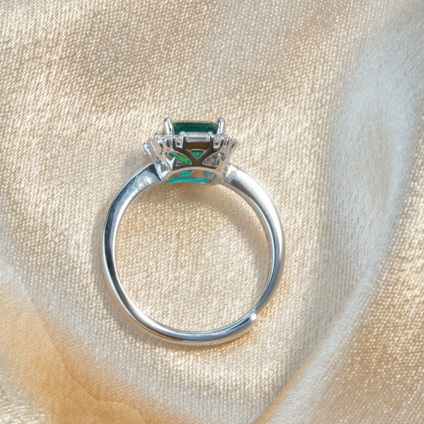 1.23ct Rectangular Emerald Ring