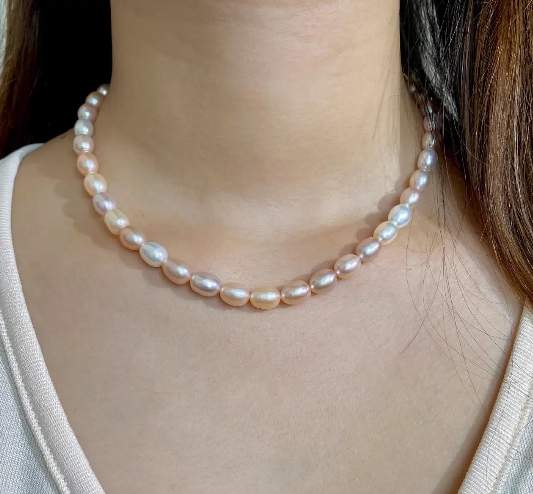 Freshwater (rice) Pearls Necklace - Mixed color