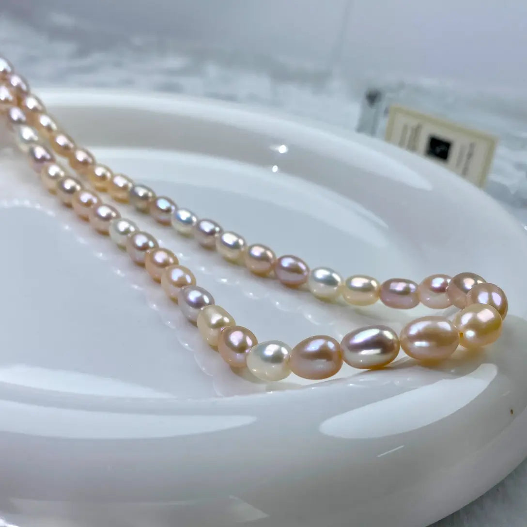 Freshwater (rice) Pearls Necklace - Mixed color