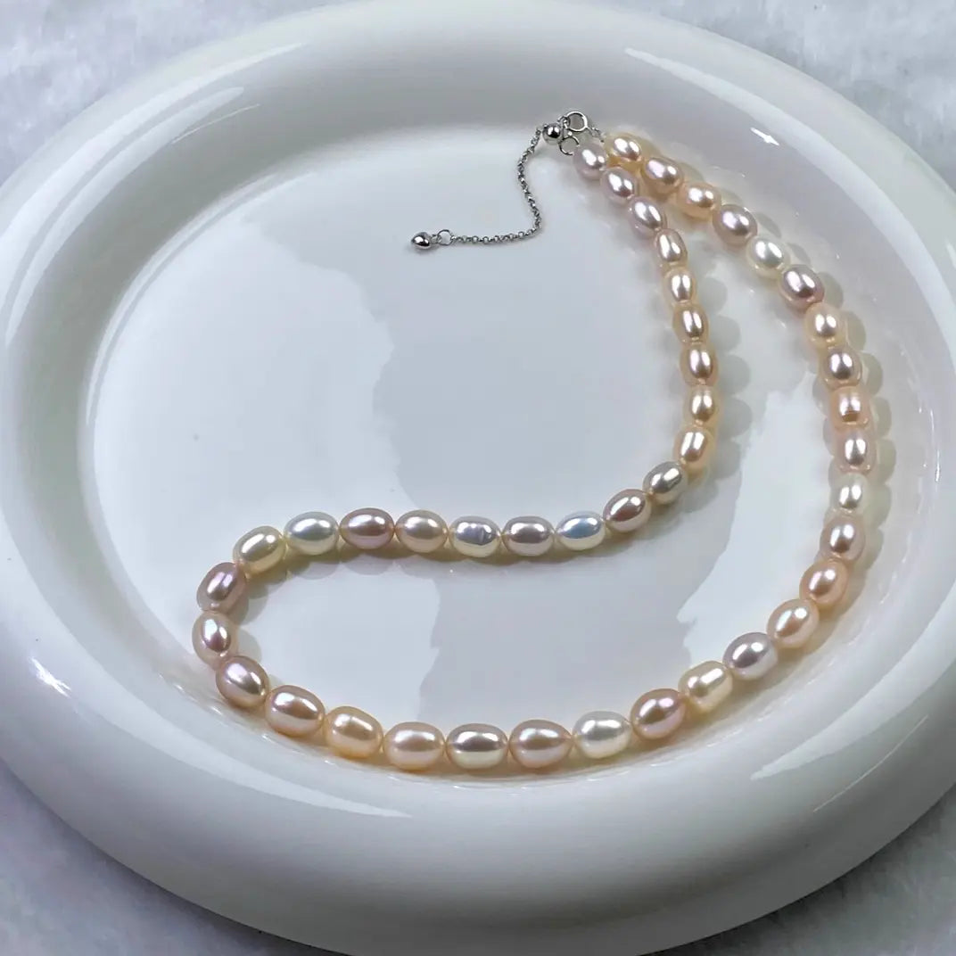 Freshwater (rice) Pearls Necklace - Mixed color